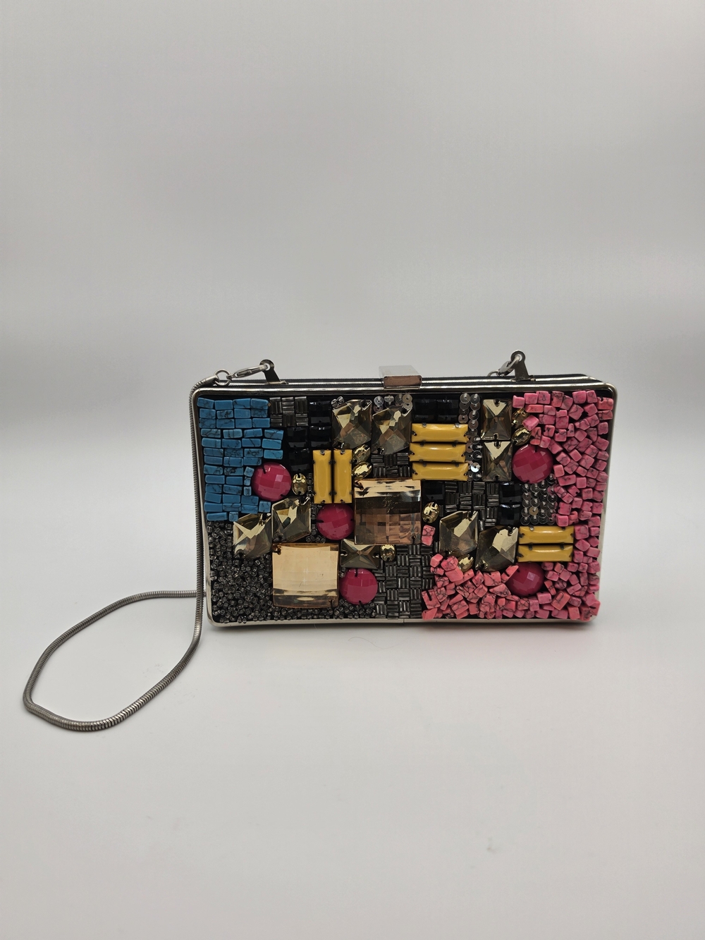 BCBGMAXAZARIA Mosaic Statement Box Clutch